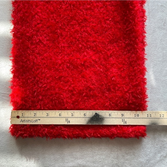Ruyi Red Warm Fuzy Cozy Infinity Wrap Scarf - Picture 6 of 6
